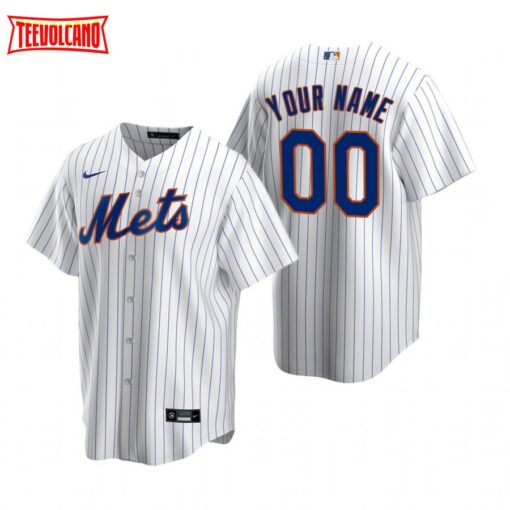New York Mets Custom White Home Replica Jersey