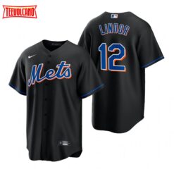 New York Mets Francisco Lindor Black Replica Alternate Jersey