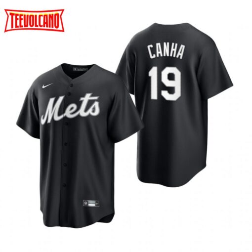 New York Mets Mark Canha Black White Fashion Replica Jersey