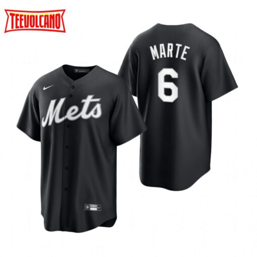 New York Mets Starling Marte Black White Fashion Replica Jersey