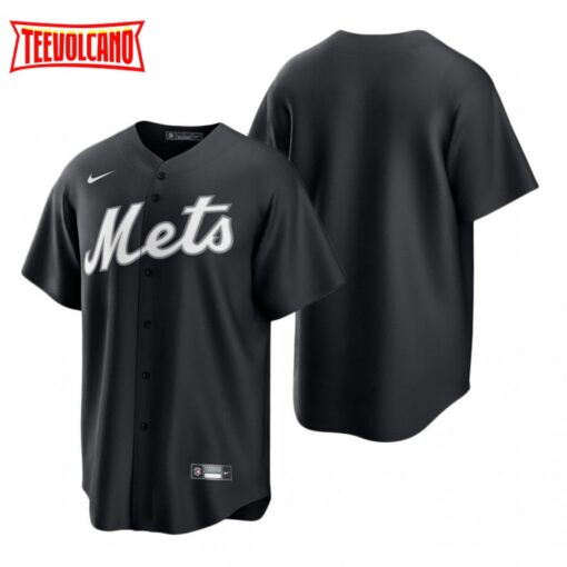 New York Mets Team Black White Fashion Replica Jersey