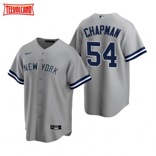 New York Yankees Aroldis Chapman Gray Replica Road Jersey