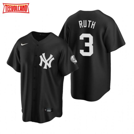 New York Yankees Babe Ruth Black Fashion Replica Jersey