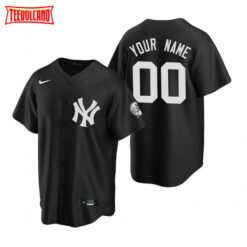 New York Yankees Custom Black White Fashion Replica Jersey