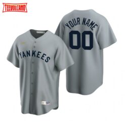 New York Yankees Custom Gray Cooperstown Collection Jersey