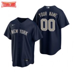 New York Yankees Custom Navy Alternate Replica Jersey