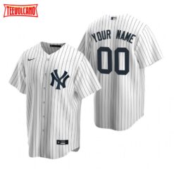 New York Yankees Custom White Home Replica Jersey