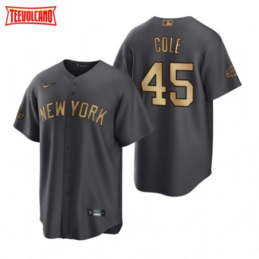 New York Yankees Gerrit Cole Charcoal 2022 All-Star Game Replica Jersey