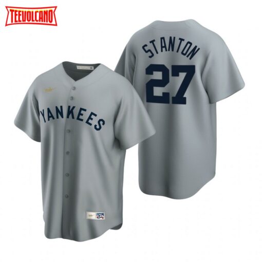New York Yankees Giancarlo Stanton Gray Cooperstown Collection Jersey