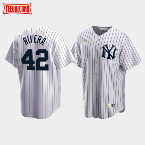 New York Yankees Mariano Rivera White Cooperstown Home Jersey