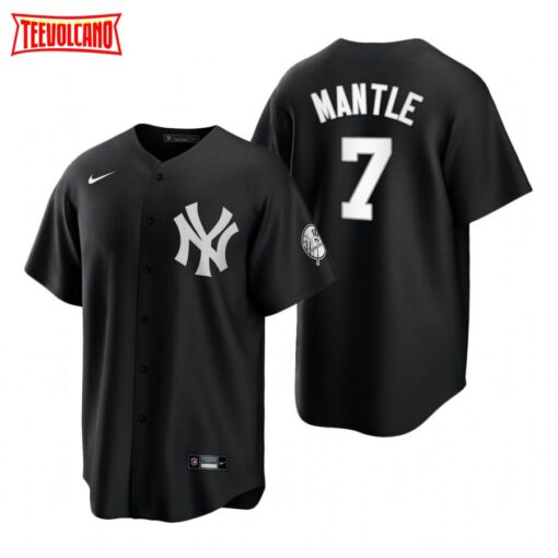 New York Yankees Mickey Mantle Black Fashion Replica Jersey