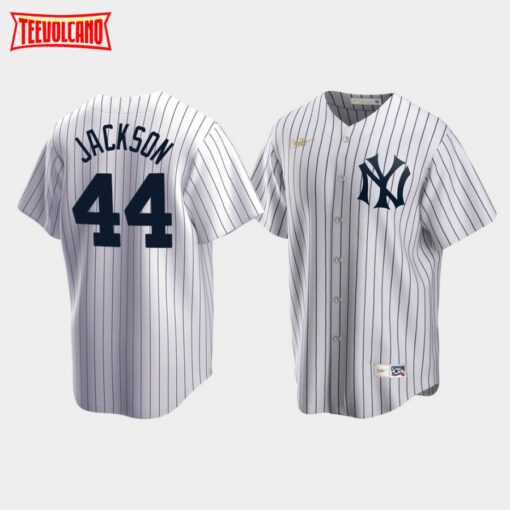 New York Yankees Reggie Jackson White Cooperstown Home Jersey