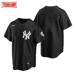 New York Yankees Team Black White Fashion Replica Jersey