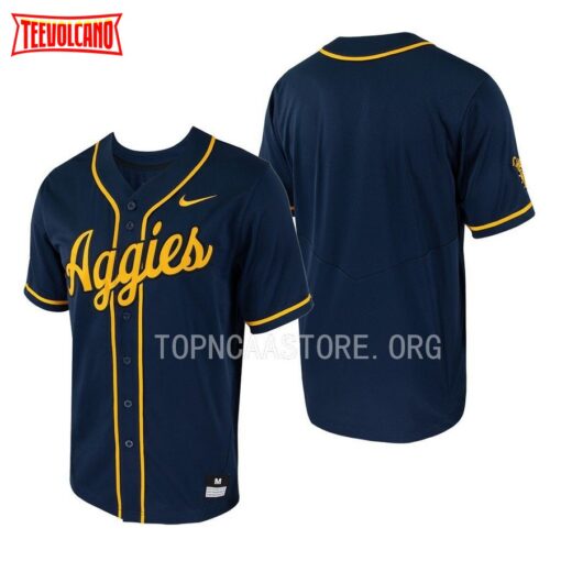 North Carolina AT Aggies College Baseball Navy Full-Button Jersey