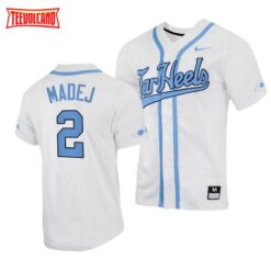 North Carolina Tar Heels Mikey Madej College Baseball Jersey White