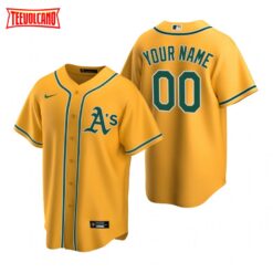 Oakland Athletics Custom Gold Alternate Replica Jersey