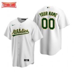 Oakland Athletics Custom White Home Replica Jersey