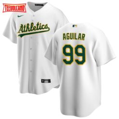 Oakland Athletics Jesus Aguilar White Home Replica Jersey