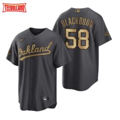 Oakland Athletics Paul Blackburn Charcoal 2022 All-Star Game Replica Jersey