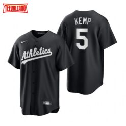 Oakland Athletics Tony Kemp Black White Fashion Replica Jersey