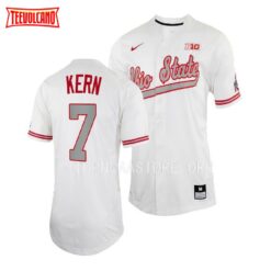 Ohio State Buckeyes Kade Kern College Baseball Full-Button Jersey White