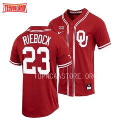 Oklahoma Sooners Barrett Riebock Crimson College Baseball Jersey