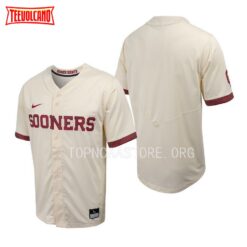 Oklahoma Sooners College Baseball Natural Full-Button Jersey Men