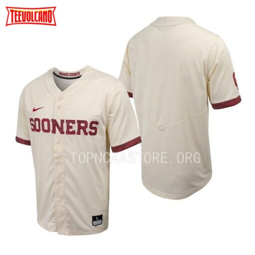 Oklahoma Sooners College Baseball Natural Full-Button Jersey Men
