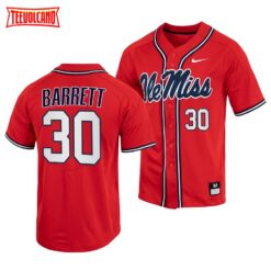 Ole Miss Rebels Aaron Barrett College Baseball Jersey Red