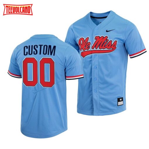 Ole Miss Rebels Custom College Baseball Jersey Blue