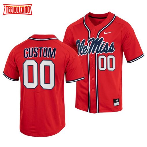 Ole Miss Rebels Custom College Baseball Jersey Red