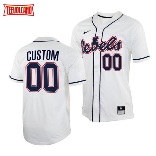 Ole Miss Rebels Custom College Baseball Jersey White