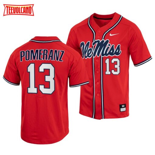 Ole Miss Rebels Drew Pomeranz College Baseball Jersey Red