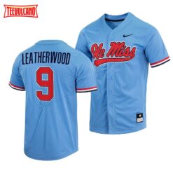 Ole Miss Rebels Hayden Leatherwood College Baseball Jersey Blue