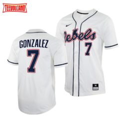 Ole Miss Rebels Jacob Gonzalez College Baseball Jersey White