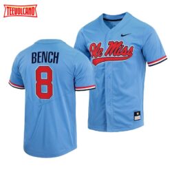 Ole Miss Rebels Justin Bench College Baseball Jersey Blue