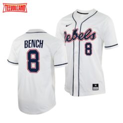 Ole Miss Rebels Justin Bench College Baseball Jersey White