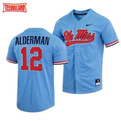 Ole Miss Rebels Kemp Alderman College Baseball Jersey Blue