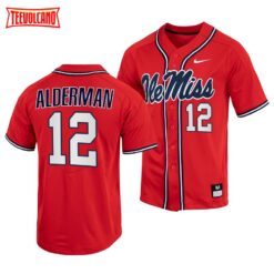 Ole Miss Rebels Kemp Alderman College Baseball Jersey Red