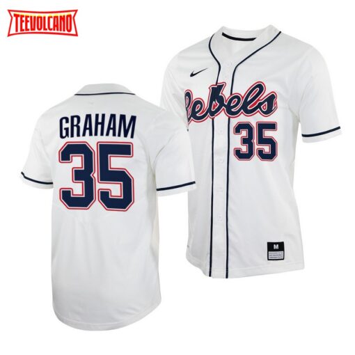 Ole Miss Rebels Kevin Graham College Baseball Jersey White