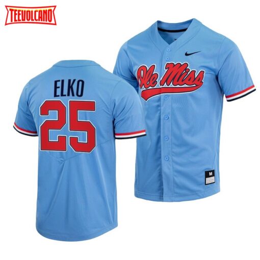 Ole Miss Rebels Tim Elko College Baseball Jersey Blue