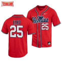 Ole Miss Rebels Tim Elko College Baseball Jersey Red