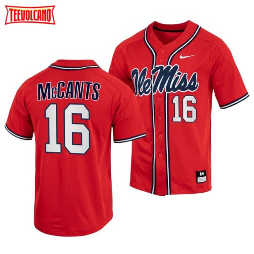 Ole Miss Rebels TJ McCants College Baseball Jersey Red