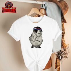 Penguin Playing Tennis 1970s Style Headband Wooden Racket Premium T-Shirt