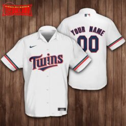 Personalized Minnesota Twins Baseball White Hawaiian Shirt