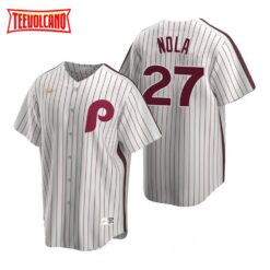 Philadelphia Phillies Aaron Nola White Cooperstown Collection Jersey