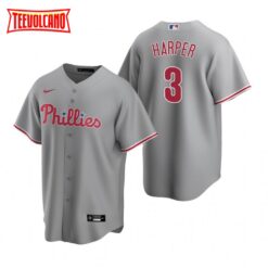 Philadelphia Phillies Bryce Harper Gray Replica Road Jersey