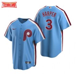 Philadelphia Phillies Bryce Harper Light Blue Cooperstown Road Jersey