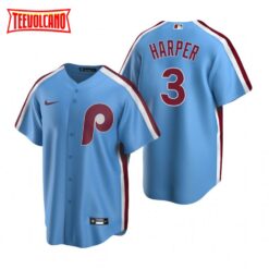 Philadelphia Phillies Bryce Harper Light Blue Cooperstown Road Jersey