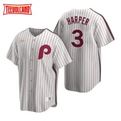 Philadelphia Phillies Bryce Harper White Cooperstown Collection Jersey